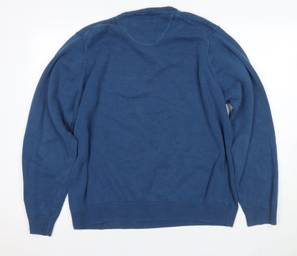 Marks and Spencer Men's Blue XL Pullover Jumper