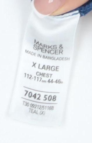 Marks and Spencer Men's Blue XL Pullover Jumper