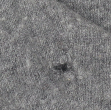 Monica Lura Women's Grey Cardigan - Size 12, Ruffle Accent