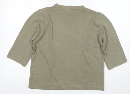 TIGI Women's Green Pullover Jumper Size 14 Regular Fit