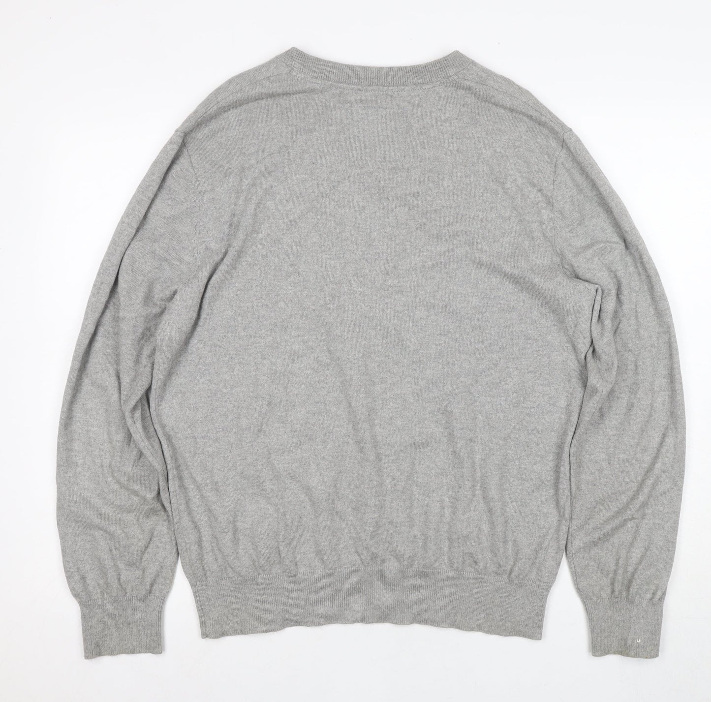 Jack Wills Men's Grey V-Neck Pullover L