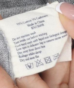 Jack Wills Men's Grey V-Neck Pullover L