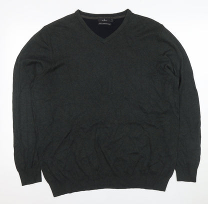 Jeff Banks Men's XL Grey V-Neck Wool Pullover