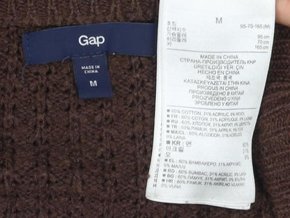 Gap Men's Brown Waffle-Knit Pullover Jumper M