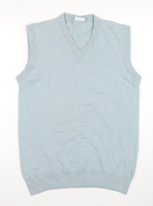 Oscar Jacobson Blue Vest, Men's Medium, Cashmere Blend
