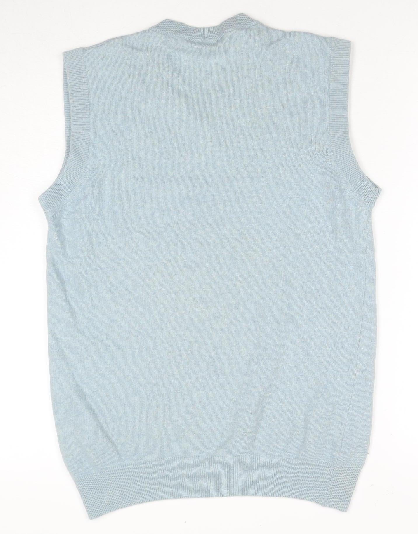 Oscar Jacobson Blue Vest, Men's Medium, Cashmere Blend