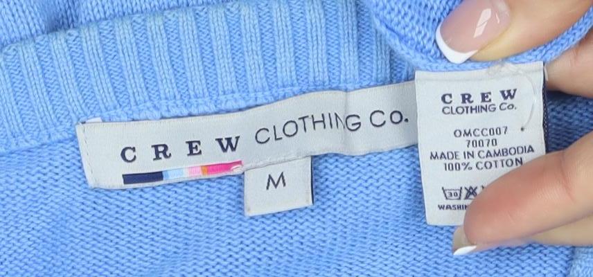 J.Crew Men's Blue Cotton V-Neck Pullover Jumper M