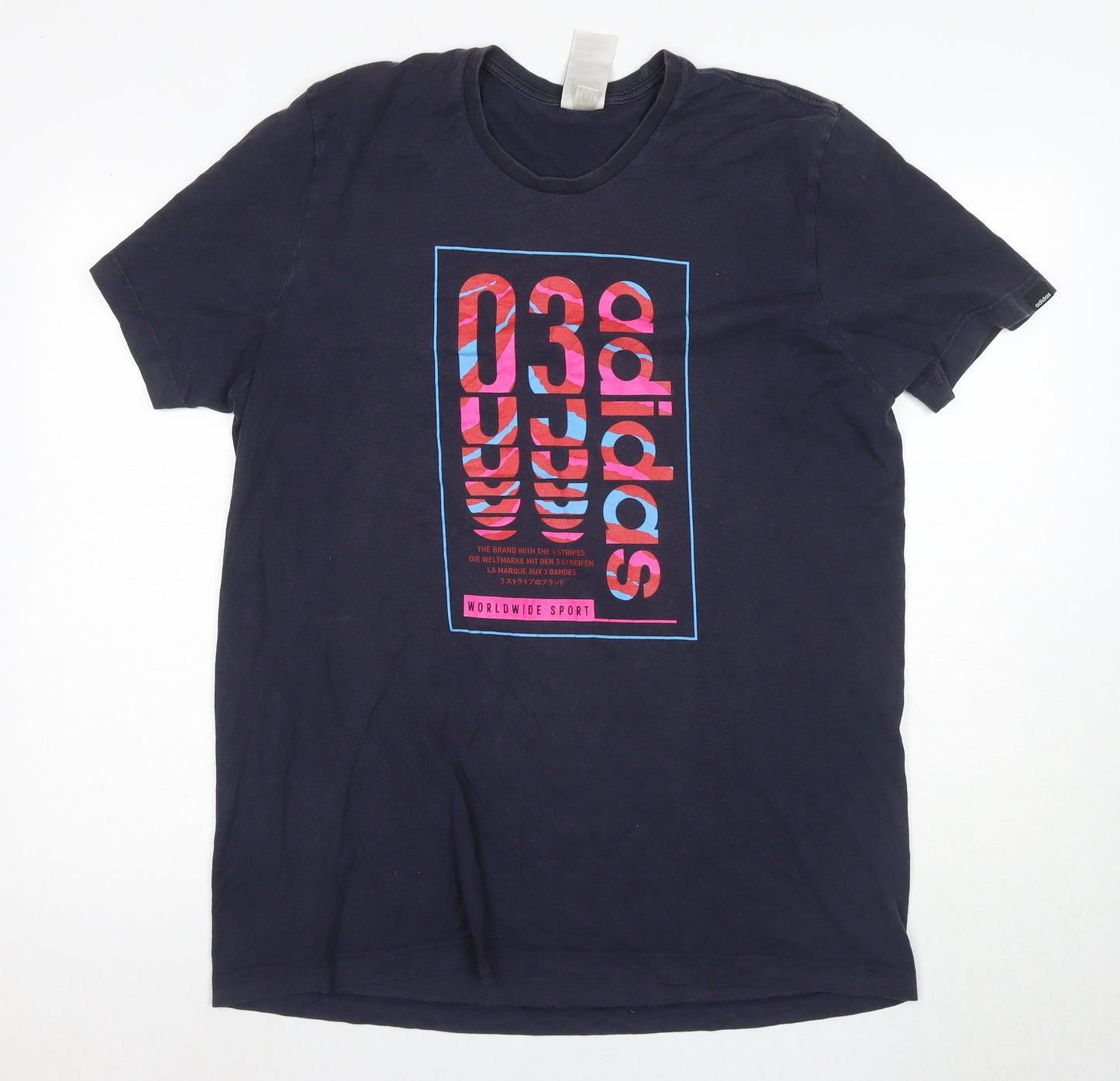 Adidas Men's Blue XL Graphic Print T-Shirt