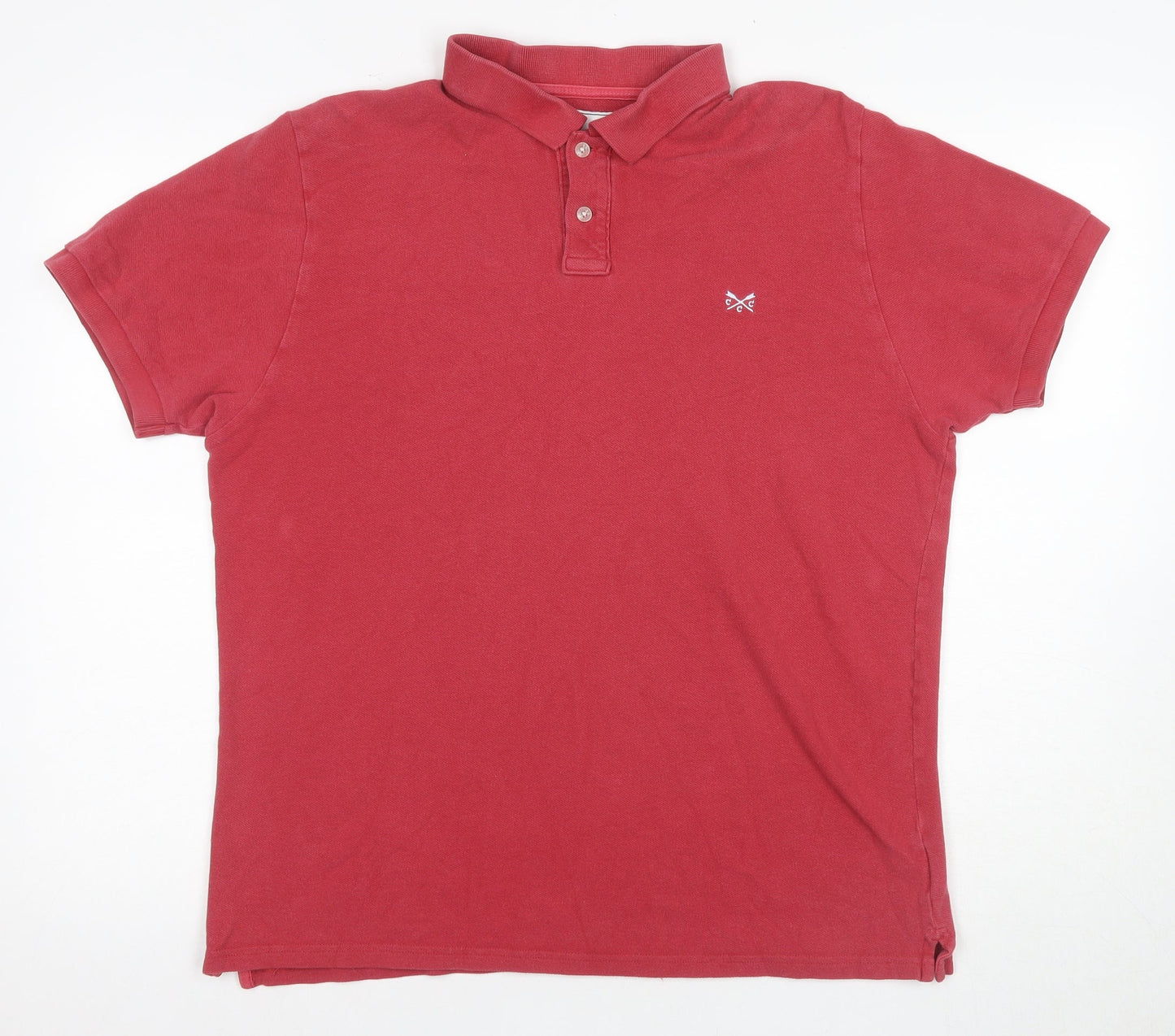 Crew Clothing Men's Red Cotton Polo Shirt L Solid