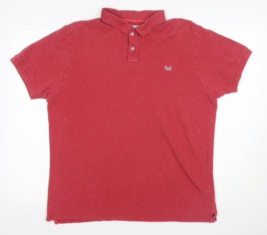 Crew Clothing Men's Red Cotton Polo Shirt L Solid