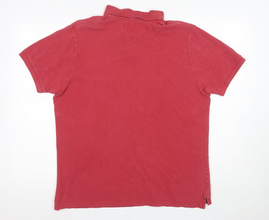 Crew Clothing Men's Red Cotton Polo Shirt L Solid