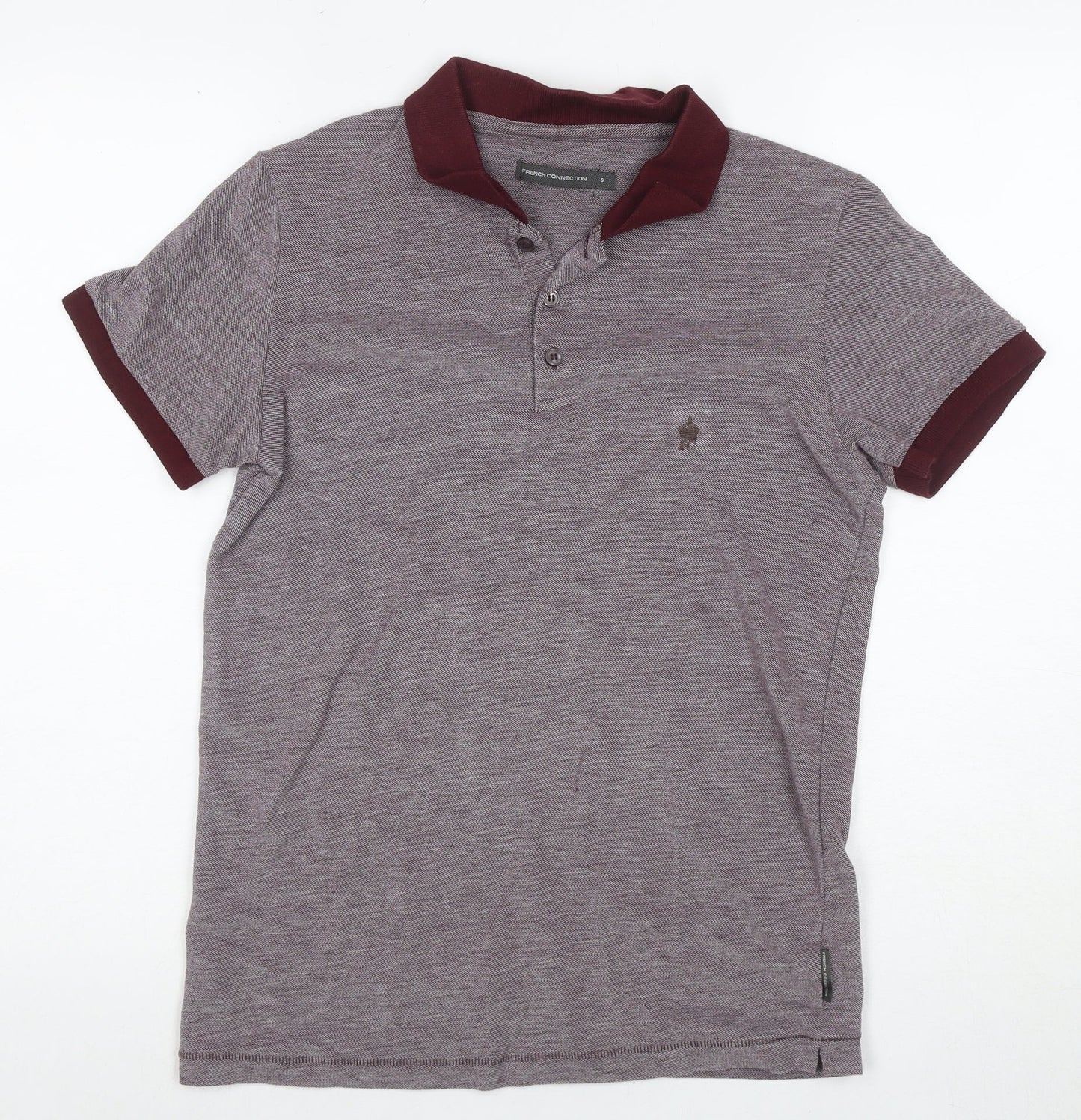 French Connection Men's Grey Polo Shirt S, Slim Fit