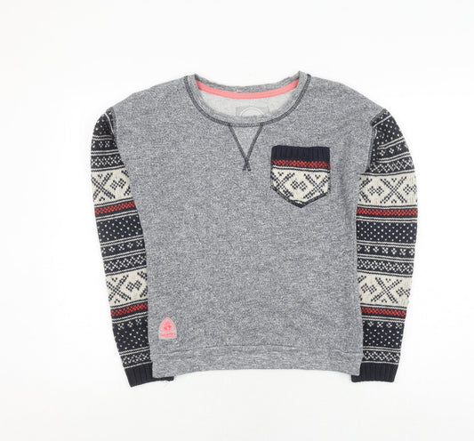 Womens UK Size S Superdry Grey Pullover Jumper