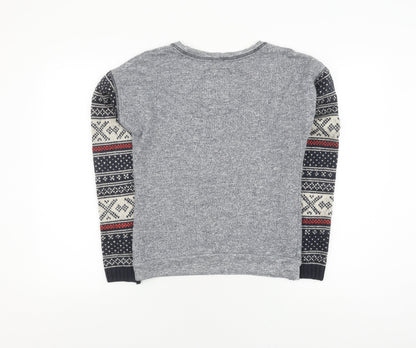Womens UK Size S Superdry Grey Pullover Jumper
