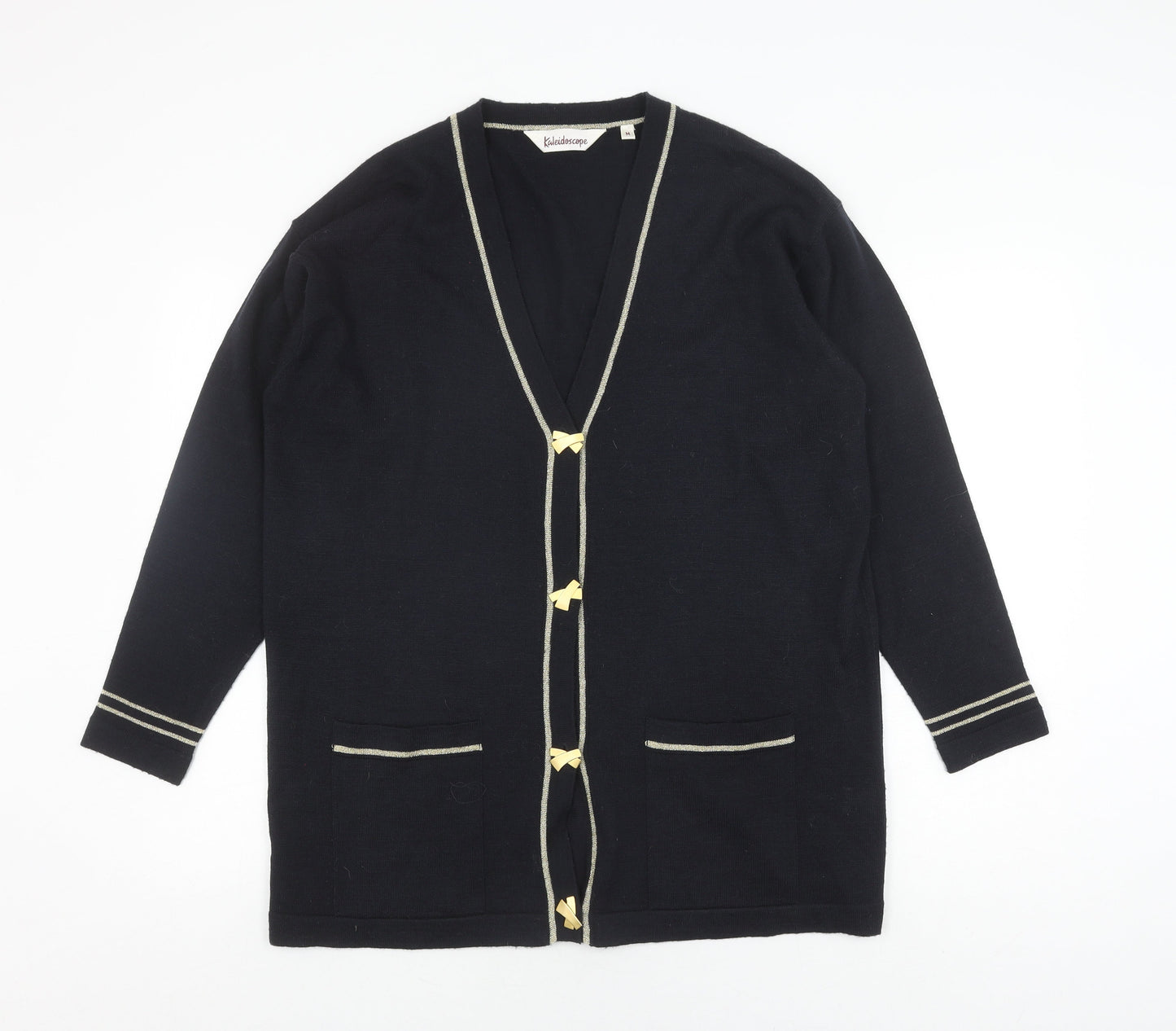 Womens UK Size M Kaleidoscope Black Cardigan Jumper