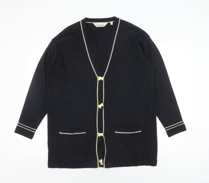 Womens UK Size M Kaleidoscope Black Cardigan Jumper