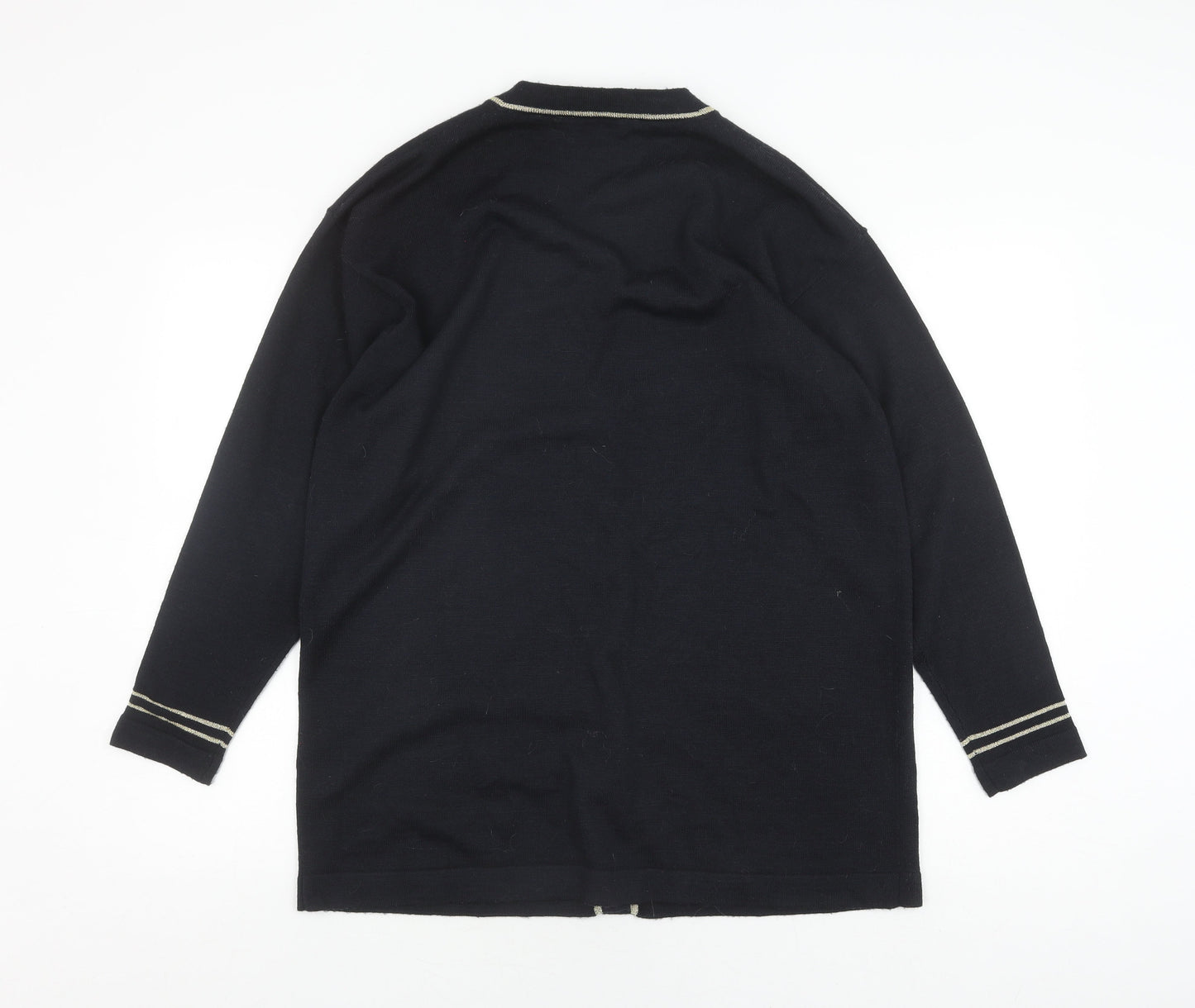 Womens UK Size M Kaleidoscope Black Cardigan Jumper