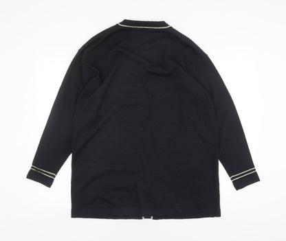 Womens UK Size M Kaleidoscope Black Cardigan Jumper