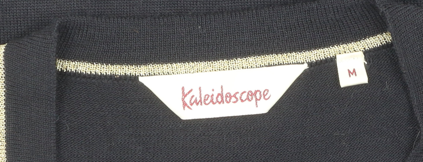 Womens UK Size M Kaleidoscope Black Cardigan Jumper