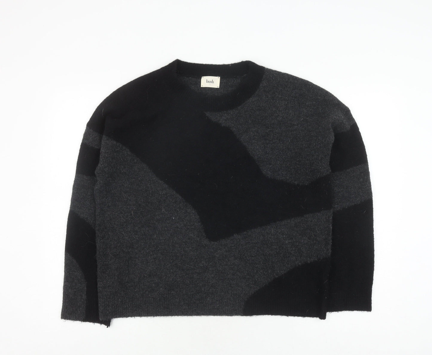 Hush Women's Black Pullover Chunky-Knit Jumper L