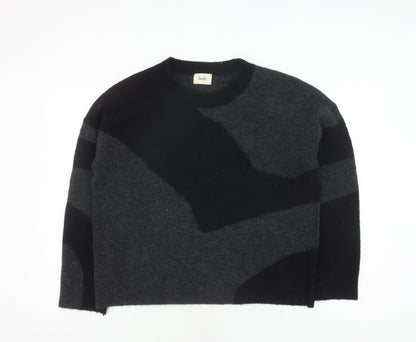 Hush Women's Black Pullover Chunky-Knit Jumper L