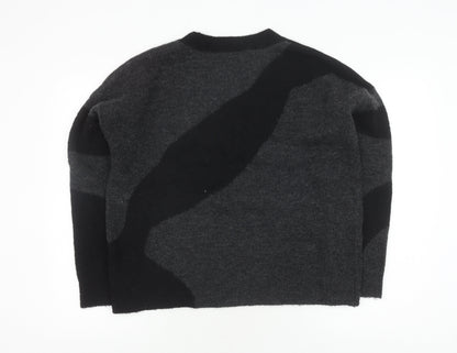 Hush Women's Black Pullover Chunky-Knit Jumper L