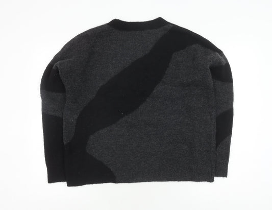 Hush Women's Black Pullover Chunky-Knit Jumper L