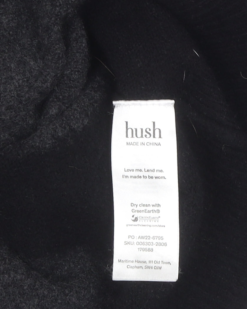 Hush Women's Black Pullover Chunky-Knit Jumper L