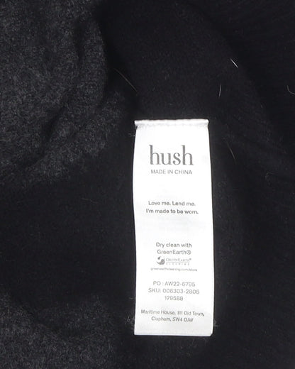 Hush Women's Black Pullover Chunky-Knit Jumper L