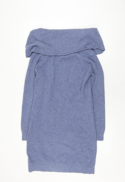 Garcia Jeans Women's Blue Cowl Neck Jumper Medium