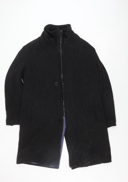 Mens UK Size L Debenhams Black Overcoat