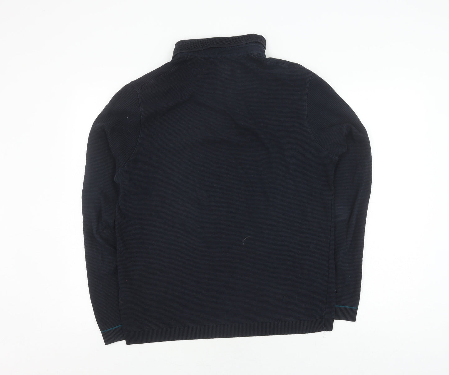 Ted Baker Men's Black Collared Pullover Jumper Size L