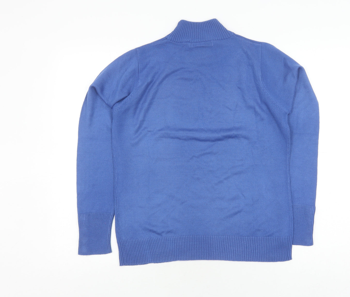 EWM Women's Blue Roll Neck Jumper - S