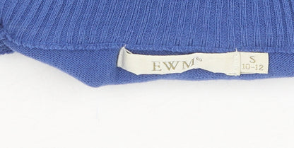 EWM Women's Blue Roll Neck Jumper - S
