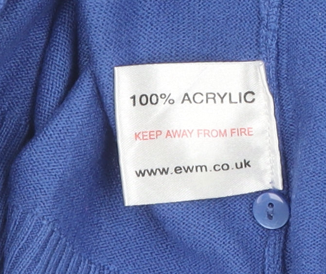 EWM Women's Blue Roll Neck Jumper - S