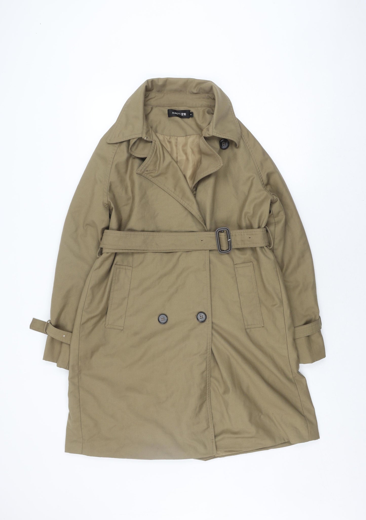 Xiaoyi Women's Brown Trench Coat, Size S, Classic Style