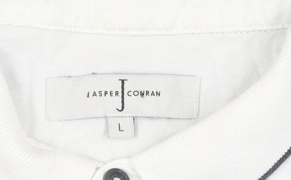 Jasper Conran Men's Blue Polo Shirt, L, Colourblock, Casual