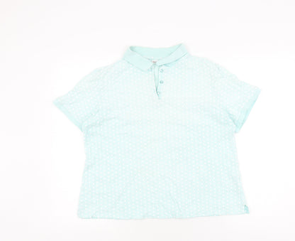 Damart Women's Blue Polka Dot Polo Shirt Size 12