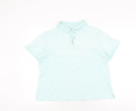 Damart Women's Blue Polka Dot Polo Shirt Size 12