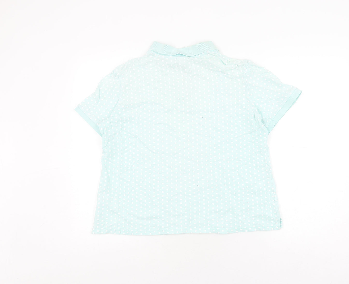 Damart Women's Blue Polka Dot Polo Shirt Size 12