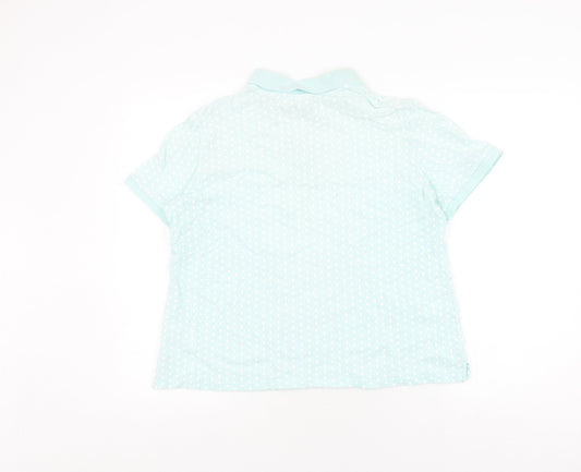 Damart Women's Blue Polka Dot Polo Shirt Size 12