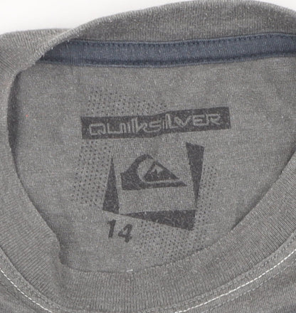 Quiksilver Boys Gray Graphic T-Shirt Size 14 Years