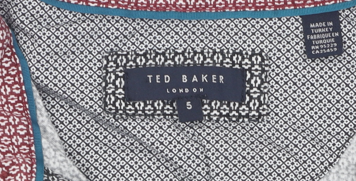 Ted Baker Men's Grey Polo Shirt Size L Short Sleeve