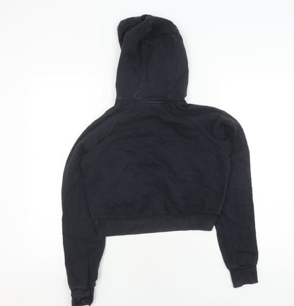 Ellesse Women's Black Hoodie UK 8 Cotton Logo