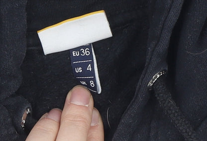 Ellesse Women's Black Hoodie UK 8 Cotton Logo