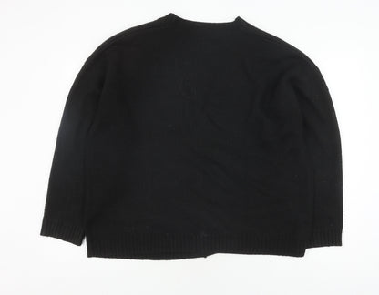 Collusion Women's Black V-Neck Cardigan, L