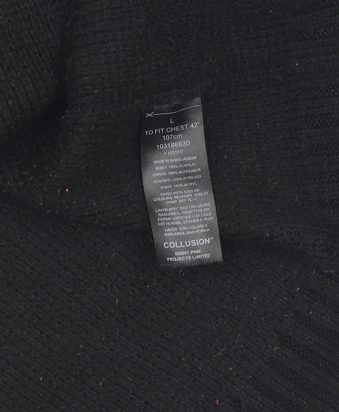 Collusion Women's Black V-Neck Cardigan, L