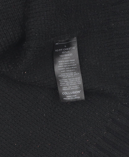 Collusion Women's Black V-Neck Cardigan, L