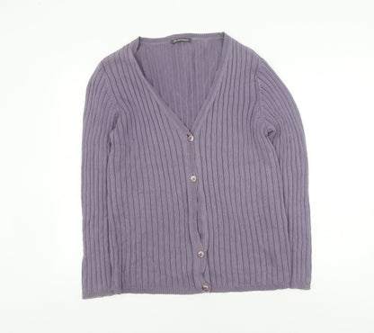 Hawkshead Women's Purple V-Neck Cardigan Jumper M