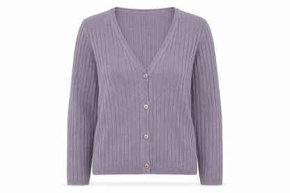 Hawkshead Women's Purple V-Neck Cardigan Jumper M